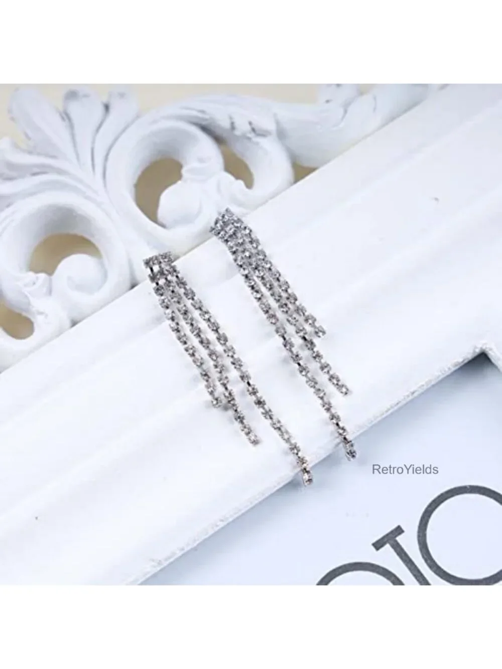 Crystal Tassel Chandelier Dangle Earrings for Women